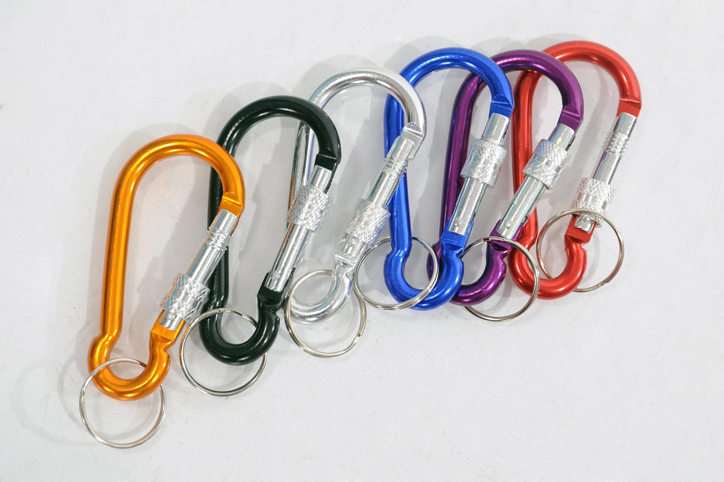 2.8" Long Green Aluminum Alloy Screw Lock Carabiner Hook Keyring Keychain
