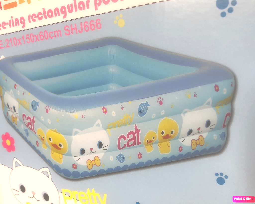 INFLATABLE FAMILY PATIO GARDEN RECTANGULAR PADDLING SWIMMING POOL 2-3 Ring pool