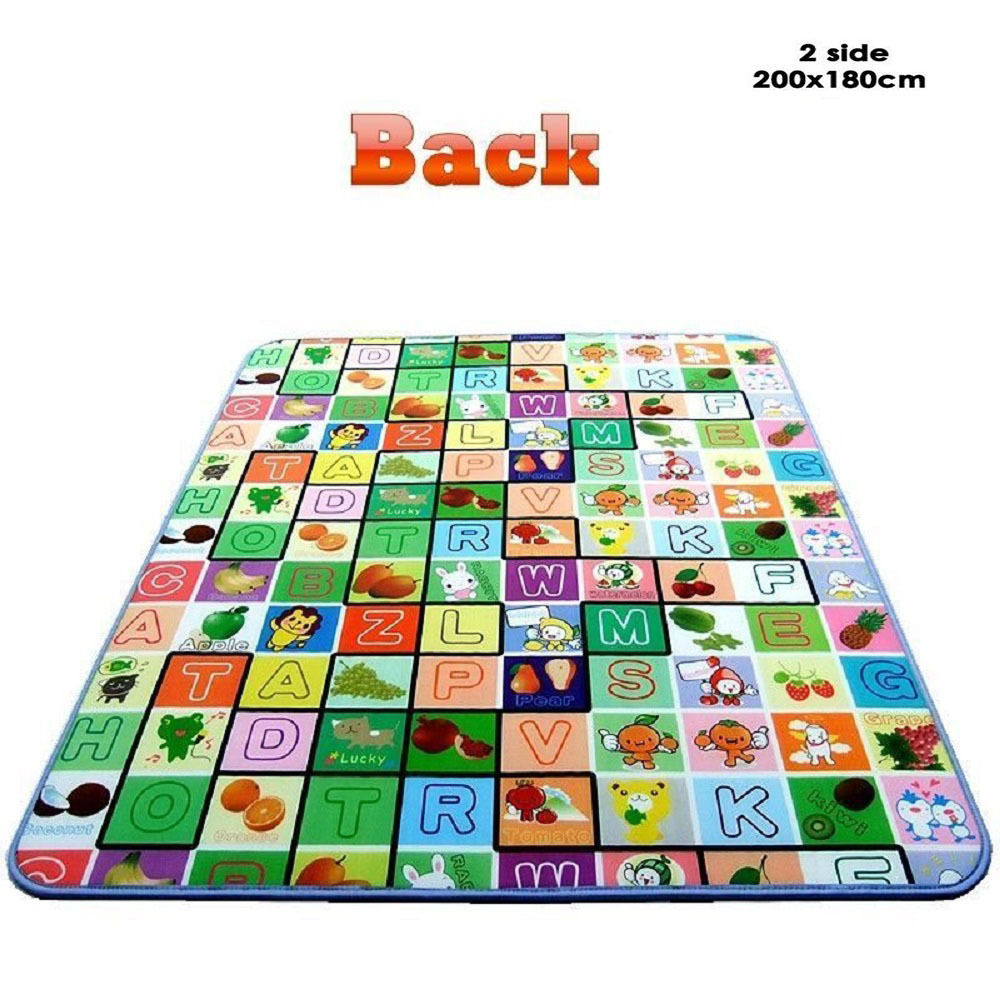 2 SIDE BABY MAT KIDS CRAWLING EDUCATIONAL PLAY SOFT FOAM BABY CARPET 200X180CM