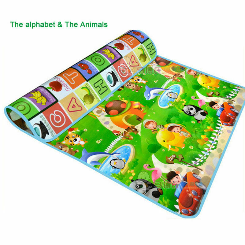 2 SIDE BABY MAT KIDS CRAWLING EDUCATIONAL PLAY SOFT FOAM BABY CARPET 200X180CM