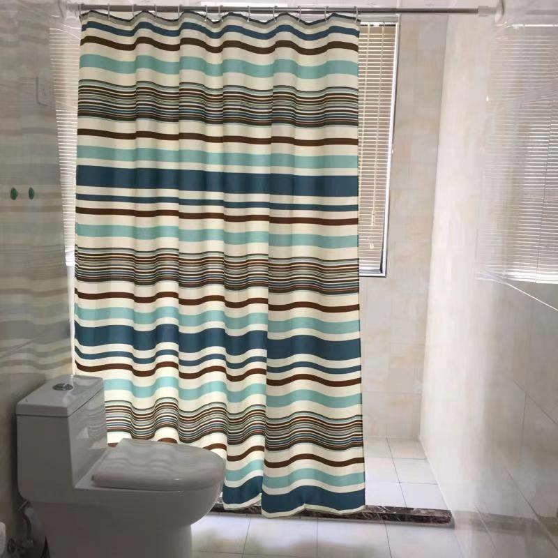 Extra Long Shower Curtain Waterproof Polyester Fabric Bathroom Shower Curtains