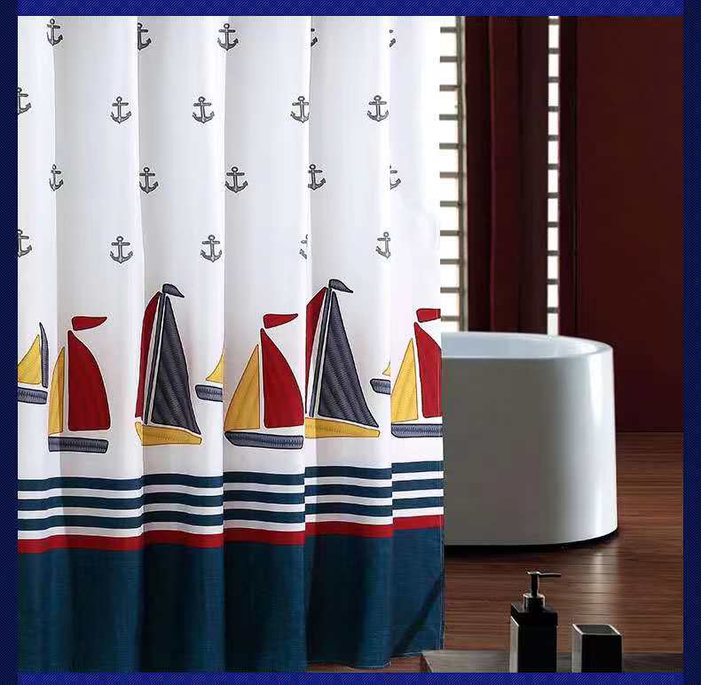Extra Long Shower Curtain Waterproof Polyester Fabric Bathroom Shower Curtains