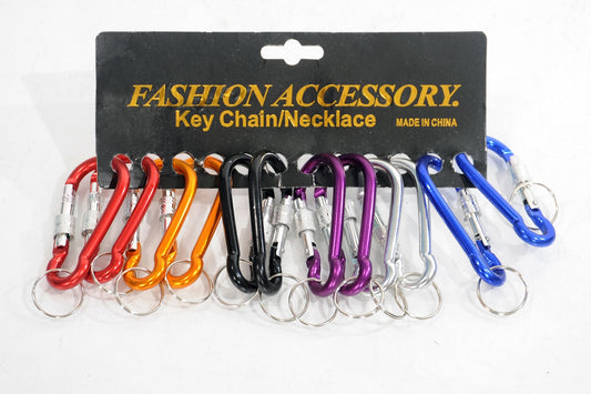 2.8" Long Green Aluminum Alloy Screw Lock Carabiner Hook Keyring Keychain