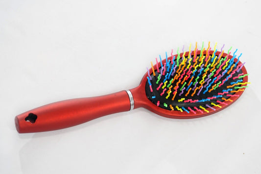 Anti-static Rainbow Hair Extension Cushion Brush Scalp Massage Paddle Comb