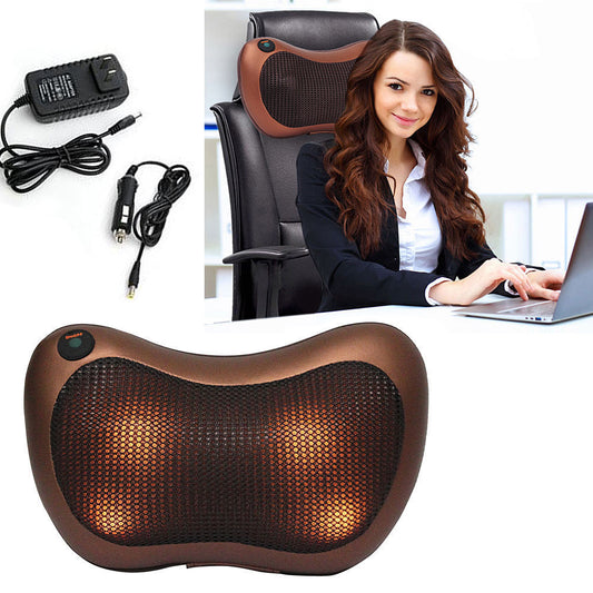 Shiatsu Pillow Massage Electric Heat Massager Neck Back Cushion Machine *UK*