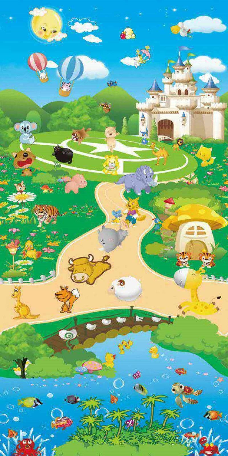 2 SIDE BABY MAT KIDS CRAWLING EDUCATIONAL PLAY SOFT FOAM BABY CARPET 200X180CM