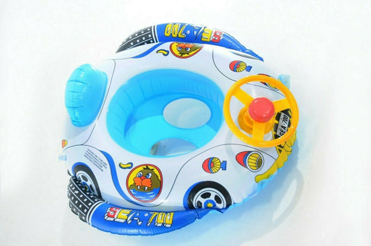 Inflatable Car Baby Kids Toddler Safety Swimming Pool Float Seat Boat Ring Wheel
