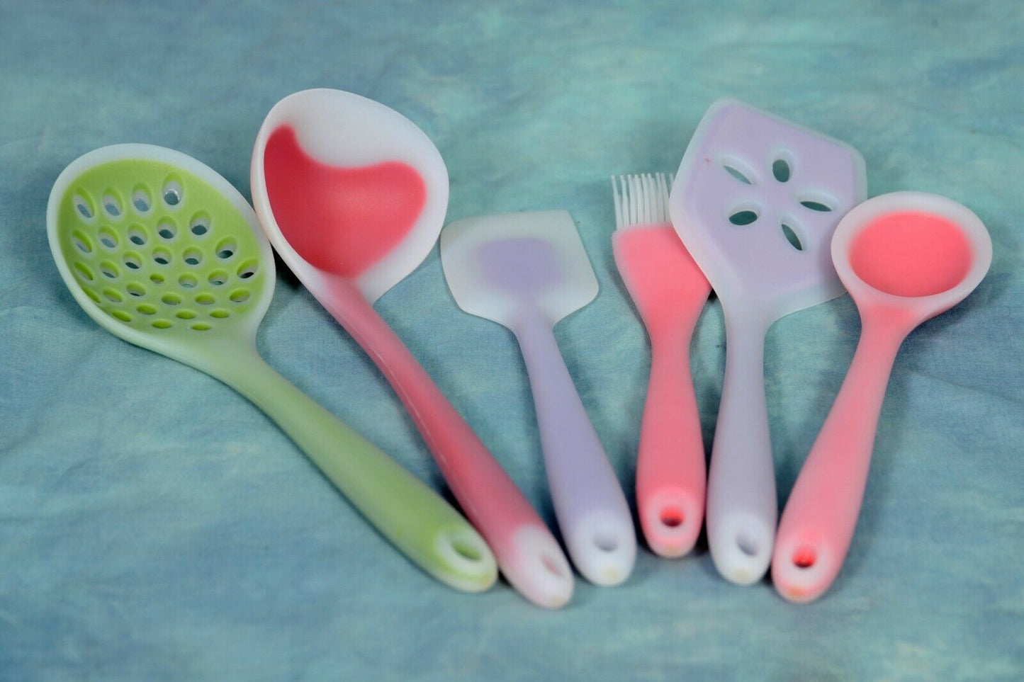 6 in1 Silicone Heat Resistant Non Stick Soft Grip Cooking Kitchen Utensils Tool