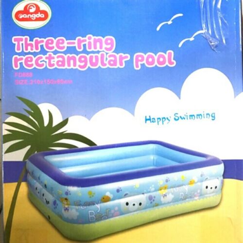 INFLATABLE FAMILY PATIO GARDEN RECTANGULAR PADDLING SWIMMING POOL 2-3 Ring pool